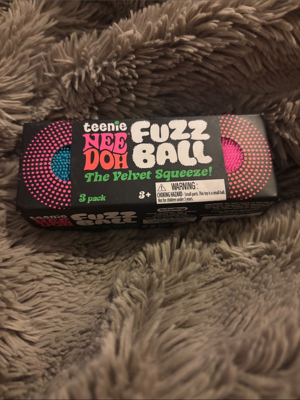 Teenie NeeDoh Fuzz Ball 3-Pack - The Velvet Squeeze!